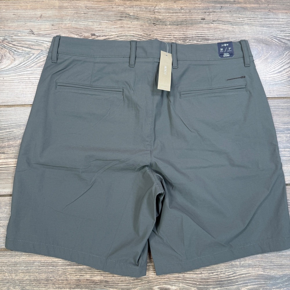 J.Crew Mens Size 31 Tech Short Grey Green 7" Inseam Water Resistant UPF 50+ New - Picture 7 of 9